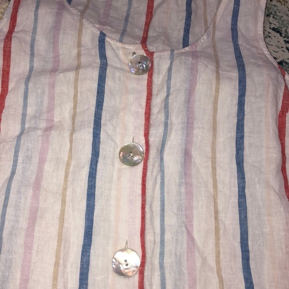 New Directions size small striped linen top - Picture 5 of 7